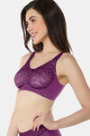 Amante Double Layered Non Wired Full Coverage Lace Bra - Pickled Beet Stucco — thumbnail 2